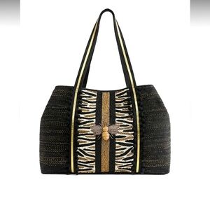 BEE GLAM HAND BEADED BEE TOTE